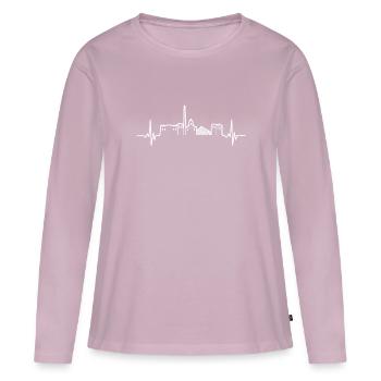 Dublin - Women's Premium Organic Long Sleeve Shirt - dusky pink - Front - Julia (174cm)