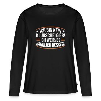 Drôle de sort - T-shirt manches longues Premium bio Femme - noir - Devant - Julia (174cm)