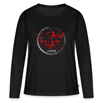 Drôle de sort - T-shirt manches longues Premium bio Femme - noir - Devant - Julia (174cm)