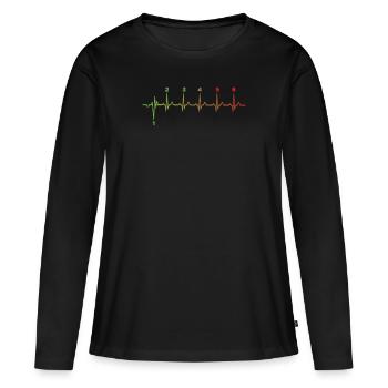 Motorrad - Frauen Premium Bio Langarmshirt - Schwarz - Vorne - Julia (174cm)