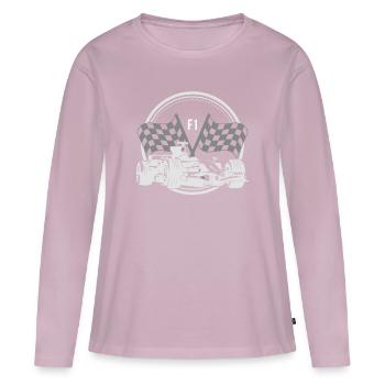 T-shirt de cadeau de fan de drapeau de cible Formula F One - T-shirt manches longues Premium bio Femme - rose poudré - Devant - Julia (174cm)