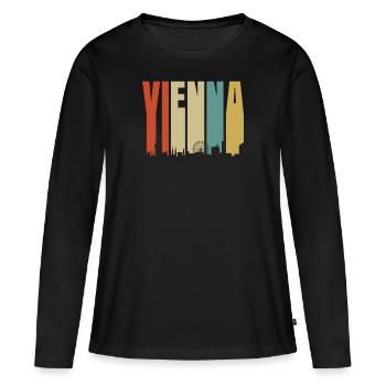 Vienne - T-shirt manches longues Premium bio Femme - noir - Devant - Julia (174cm)