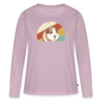 cobayes - T-shirt manches longues Premium bio Femme - rose poudré - Devant - Julia (174cm)