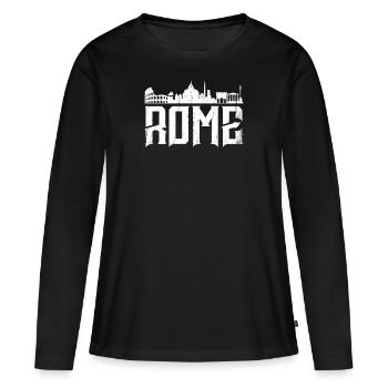 Rome - T-shirt manches longues Premium bio Femme - noir - Devant - Julia (174cm)