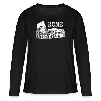 Rome - T-shirt manches longues Premium bio Femme - noir - Devant - Julia (174cm)