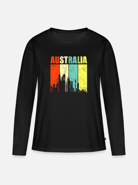 Australien - Frauen Premium Bio Langarmshirt - Schwarz