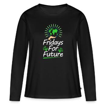 Friday for future Climate change - Women's Premium Organic Long Sleeve Shirt - black - Front - Julia (174cm)