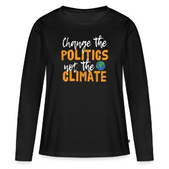 Friday for Future Climate Change Climate Rescue Gifts - Women's Premium Organic Long Sleeve Shirt - black - Front - Julia (174cm)