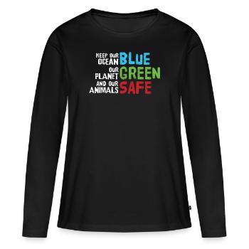 Friday for Future Climate Change Climate Rescue Gifts - Women's Premium Organic Long Sleeve Shirt - black - Front - Julia (174cm)