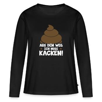 Scheiße Doof Dumm Dumme Welt Lustiger Spruch Dumme - Frauen Premium Bio Langarmshirt - Schwarz - Vorne - Julia (174cm)