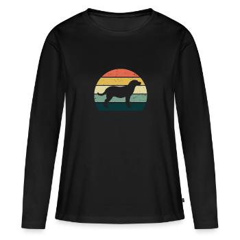 Labrador - T-shirt manches longues Premium bio Femme - noir - Devant - Julia (174cm)