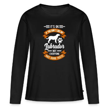 Labrador - Frauen Premium Bio Langarmshirt - Schwarz - Vorne - Julia (174cm)