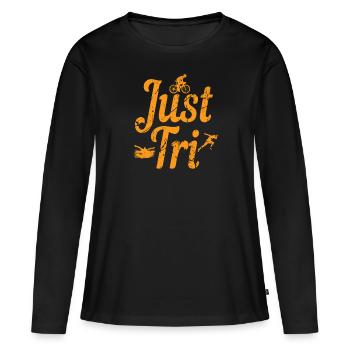 Triathlon - T-shirt manches longues Premium bio Femme - noir - Devant - Julia (174cm)