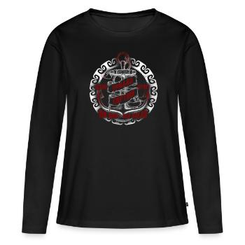 Cadeau de mutinerie pirate pirate pirate pirate - T-shirt manches longues Premium bio Femme - noir - Devant - Julia (174cm)