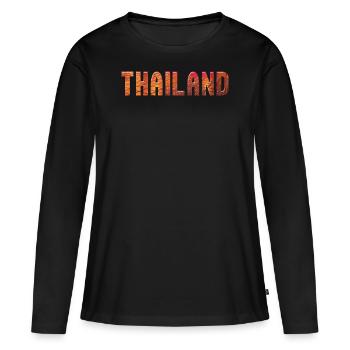 Thaïlande - T-shirt manches longues Premium bio Femme - noir - Devant - Julia (174cm)