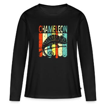 Chameleon - Women's Premium Organic Long Sleeve Shirt - black - Front - Julia (174cm)