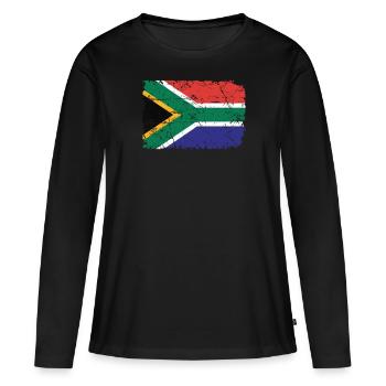 Afrique du Sud - T-shirt manches longues Premium bio Femme - noir - Devant - Julia (174cm)