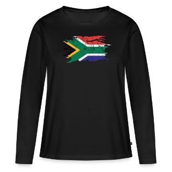 Afrique du Sud - T-shirt manches longues Premium bio Femme - noir - Devant - Julia (174cm)