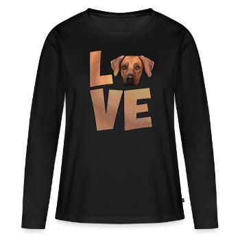 Rhodesian Ridgeback - T-shirt manches longues Premium bio Femme - noir - Devant - Julia (174cm)