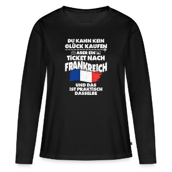 Frankreich - Frauen Premium Bio Langarmshirt - Schwarz - Vorne - Julia (174cm)