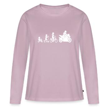 Motocycliste Evolution Supersportler - T-shirt manches longues Premium bio Femme - rose poudré - Devant - Julia (174cm)