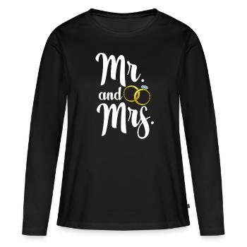 Mr. and Mrs. Mr & Mrs. Gift Girlfriend Boyfriend Eh - Women's Premium Organic Long Sleeve Shirt - black - Front - Julia (174cm)