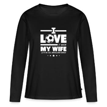 Barcelone - T-shirt manches longues Premium bio Femme - noir - Devant - Julia (174cm)
