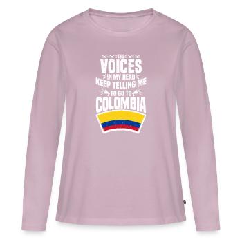 Kolumbien - Frauen Premium Bio Langarmshirt - Altrosa - Vorne - Julia (174cm)