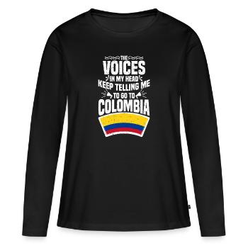 Colombie - T-shirt manches longues Premium bio Femme - noir - Devant - Julia (174cm)