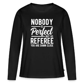 arbitre - T-shirt manches longues Premium bio Femme - noir - Devant - Julia (174cm)