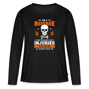 arbitre - T-shirt manches longues Premium bio Femme - noir - Devant - Julia (174cm)