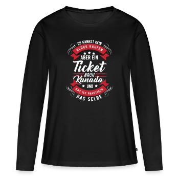 Canada - T-shirt manches longues Premium bio Femme - noir - Devant - Julia (174cm)
