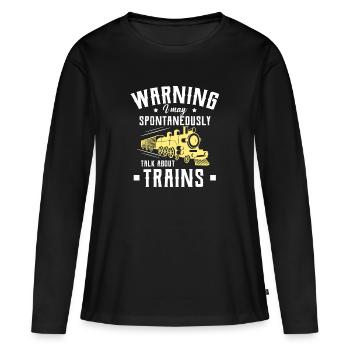 Train trains train modèle - T-shirt manches longues Premium bio Femme - noir - Devant - Julia (174cm)