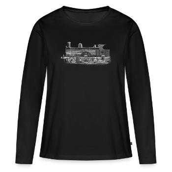 Train trains train modèle - T-shirt manches longues Premium bio Femme - noir - Devant - Julia (174cm)