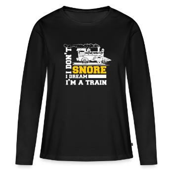 Train trains train modèle - T-shirt manches longues Premium bio Femme - noir - Devant - Julia (174cm)