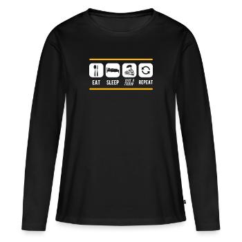 Train trains train modèle - T-shirt manches longues Premium bio Femme - noir - Devant - Julia (174cm)