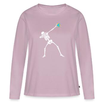 water polo - T-shirt manches longues Premium bio Femme - rose poudré - Devant - Julia (174cm)