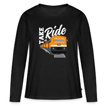 Train trains train modèle - T-shirt manches longues Premium bio Femme - noir - Devant - Julia (174cm)