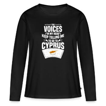 Chypre - T-shirt manches longues Premium bio Femme - noir - Devant - Julia (174cm)