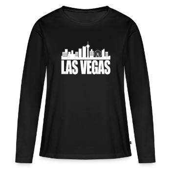 Las Vegas - T-shirt manches longues Premium bio Femme - noir - Devant - Julia (174cm)
