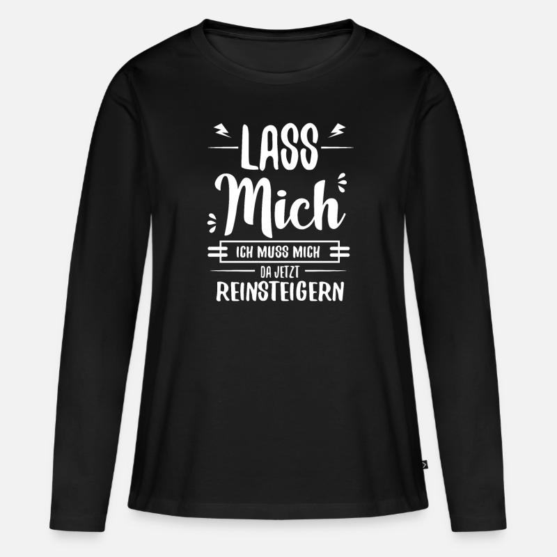 lustiger Spruch - Frauen Premium Bio Langarmshirt - Schwarz