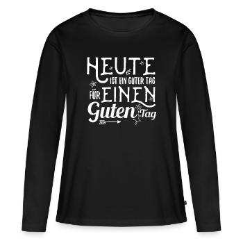 lustiger Spruch - Frauen Premium Bio Langarmshirt - Schwarz - Vorne - Julia (174cm)