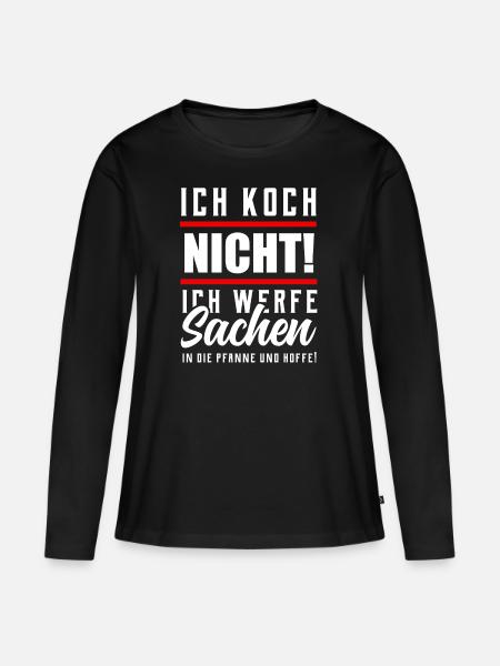 lustiger Spruch - Frauen Premium Bio Langarmshirt - Schwarz