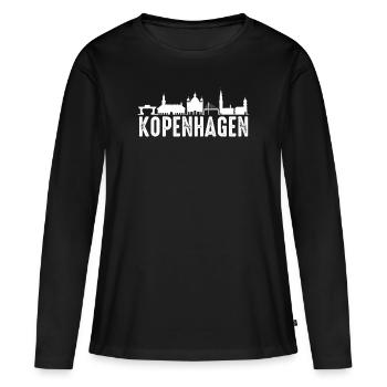 Copenhague - T-shirt manches longues Premium bio Femme - noir - Devant - Julia (174cm)