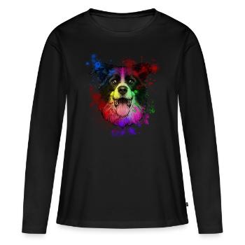 Australian Shepherd - T-shirt manches longues Premium bio Femme - noir - Devant - Julia (174cm)