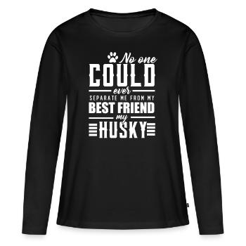 Husky - T-shirt manches longues Premium bio Femme - noir - Devant - Julia (174cm)
