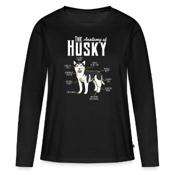 Husky - T-shirt manches longues Premium bio Femme - noir - Devant - Julia (174cm)