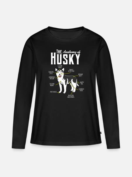 Husky - Frauen Premium Bio Langarmshirt - Schwarz