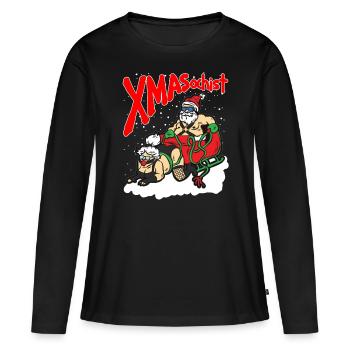 XMASochist Christmas Masochist BDSM Sadomaso - T-shirt manches longues Premium bio Femme - noir - Devant - Julia (174cm)