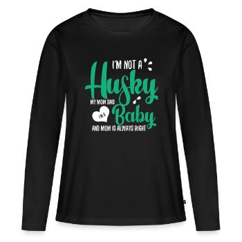 Husky - T-shirt manches longues Premium bio Femme - noir - Devant - Julia (174cm)